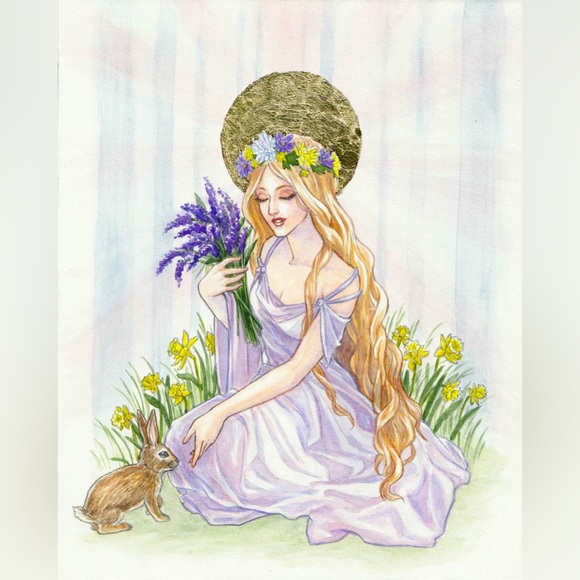 Ostara Goddess Fertility and renewal inspired Macramé Hanger Doll - Picture 7 of 10